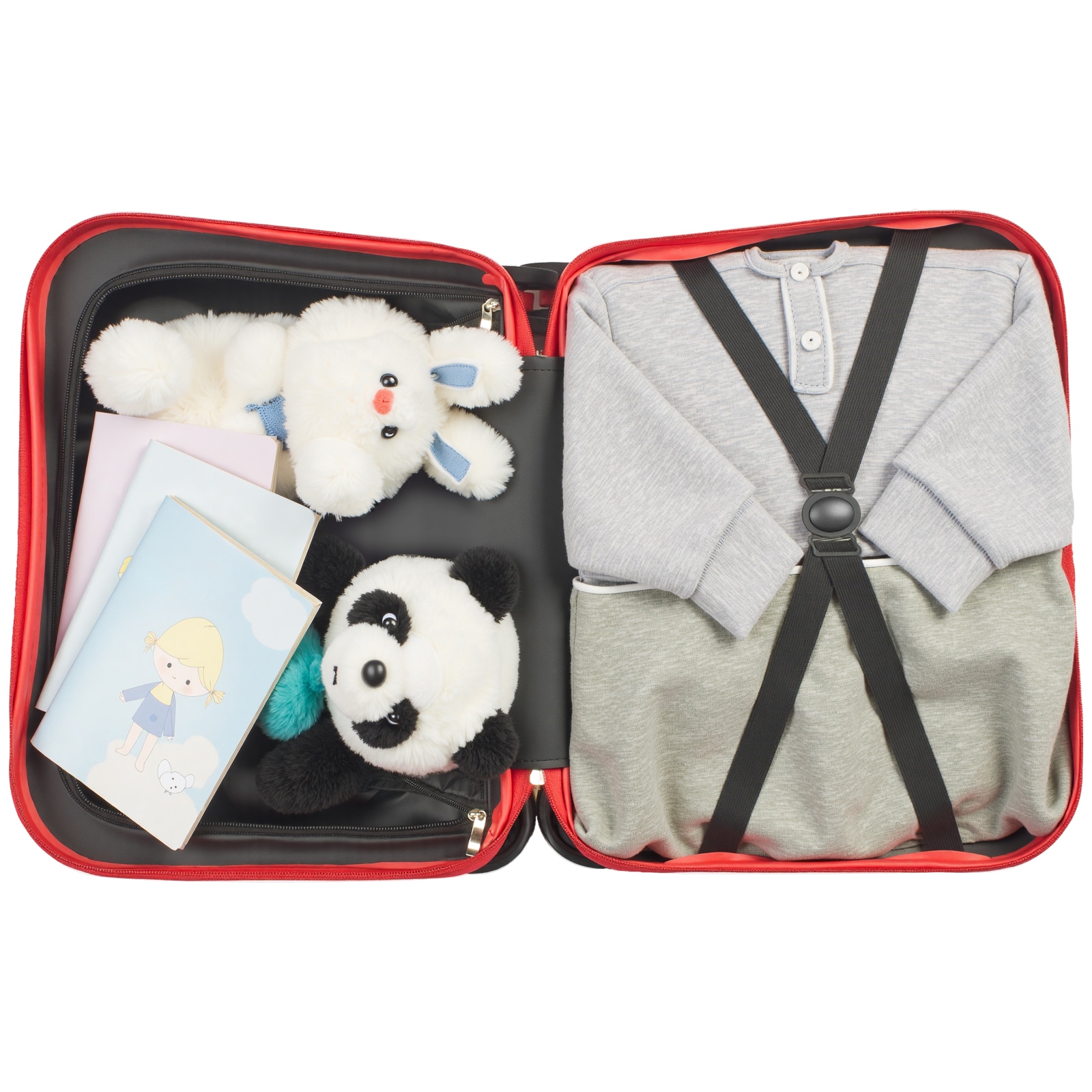 Kids Ride-on Scooter Suitcase Lightweight Rolling Luggage For Travel_voghion.com